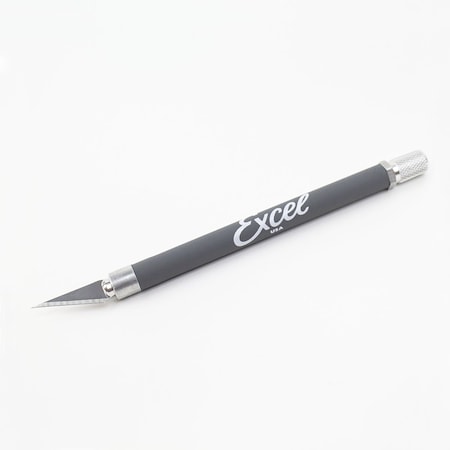 Excel Blades K18 Grip-On Knife, Soft Grip Hobby Knife with Safety Cap, Grey, 12pk. 16023